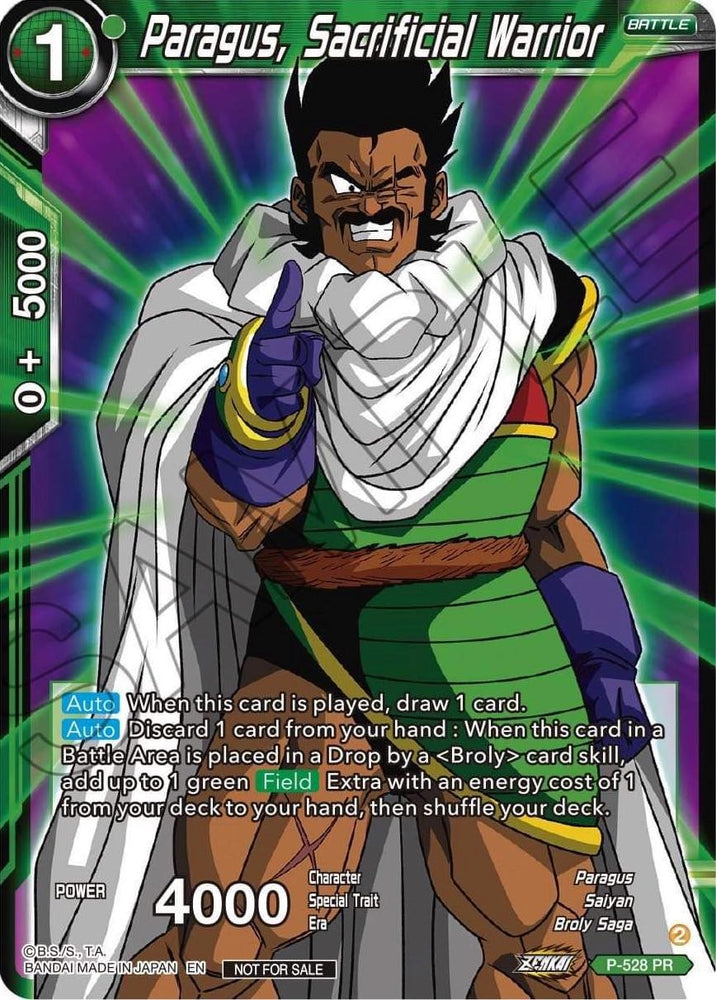 Paragus, Sacrificial Warrior (Zenkai Series Tournament Pack Vol.5) (P-528) [Tournament Promotion Cards]