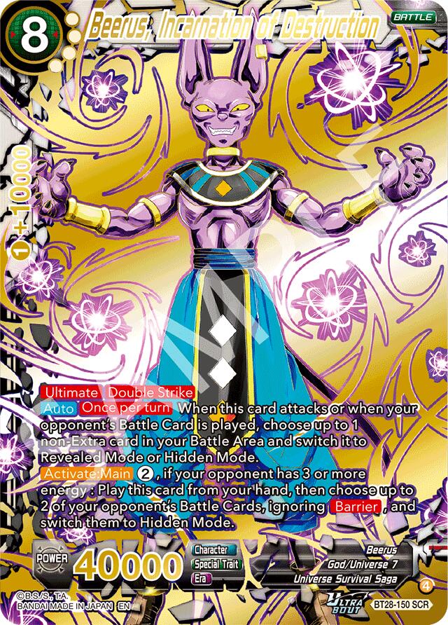 Beerus, Incarnation of Destruction (BT28-150) [Prismatic Clash]