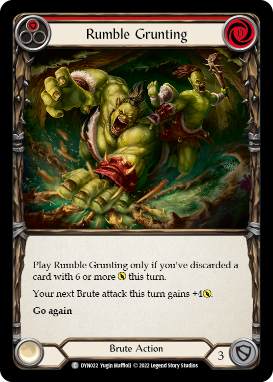 Rumble Grunting (Red) [DYN022] (Dynasty)  Rainbow Foil