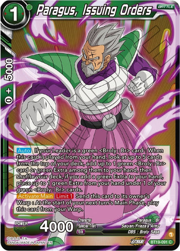 Paragus, Issuing Orders (BT19-091) [Fighter's Ambition]