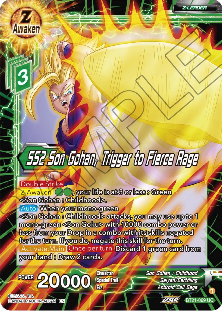 SS2 Son Gohan, Trigger to Fierce Rage (BT21-069) [Wild Resurgence]