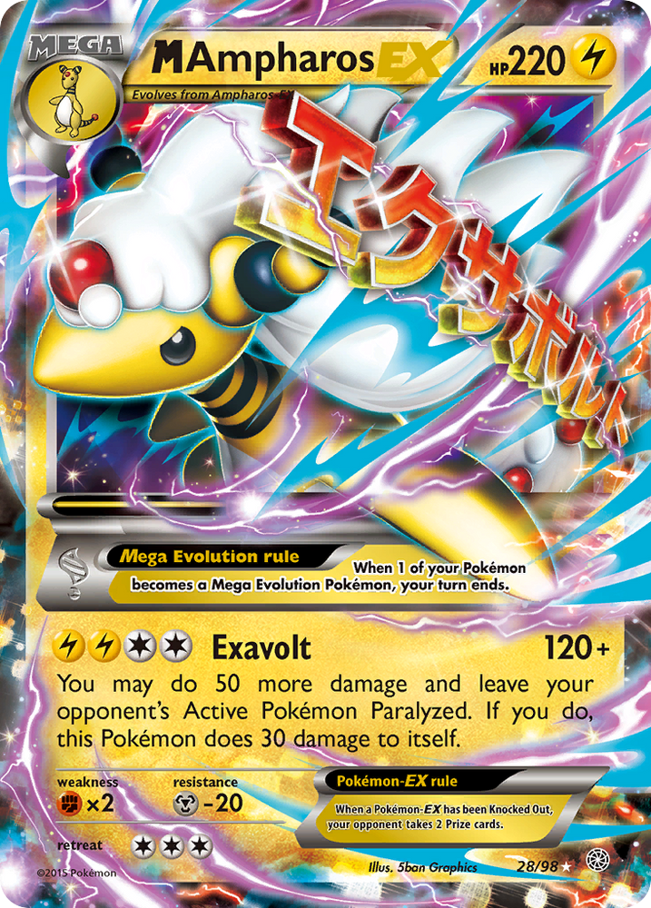 M Ampharos EX (28/98) [XY: Ancient Origins]