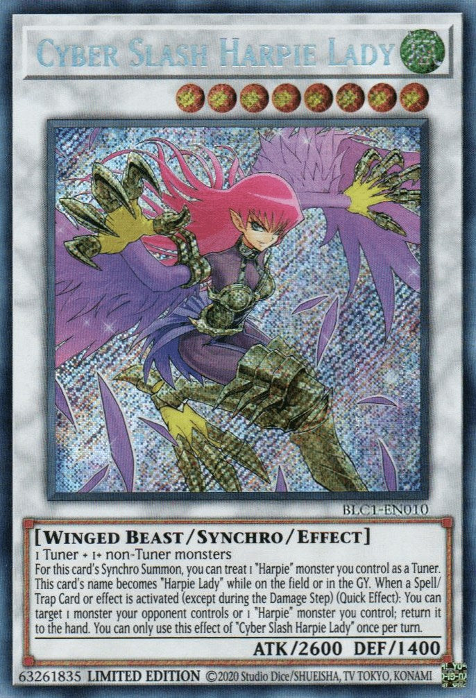 Cyber Slash Harpie Lady [BLC1-EN010] Secret Rare