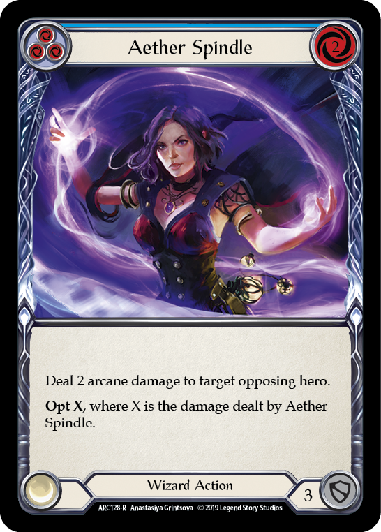 Aether Spindle (Blue) [ARC128-R] (Arcane Rising)  1st Edition Rainbow Foil