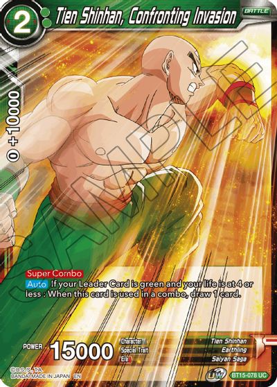 Tien Shinhan, Confronting Invasion (BT15-078) [Saiyan Showdown]