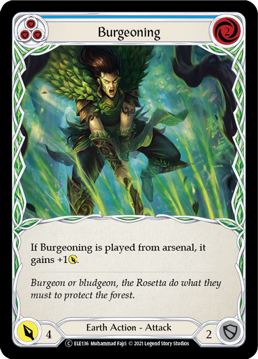 Burgeoning (Blue) [U-ELE136] (Tales of Aria Unlimited)  Unlimited Rainbow Foil