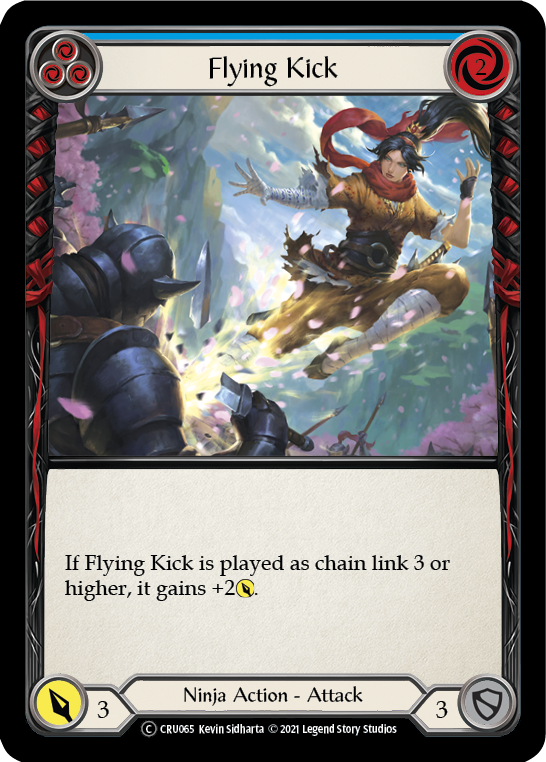 Flying Kick (Blue) [U-CRU065] (Crucible of War Unlimited)  Unlimited Rainbow Foil