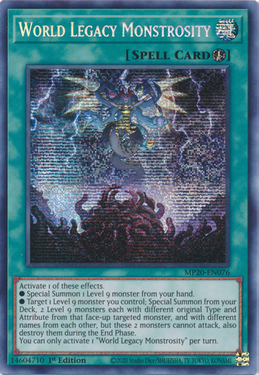 World Legacy Monstrosity [MP20-EN076] Prismatic Secret Rare