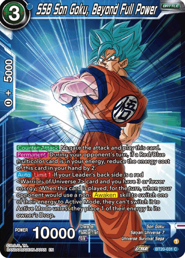 SSB Son Goku, Beyond Full Power (BT20-031) [Power Absorbed]