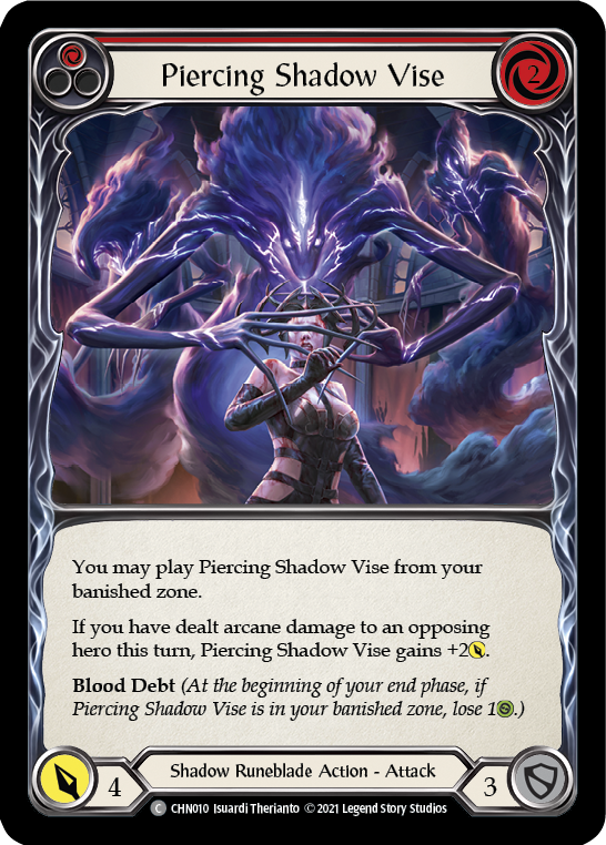 Piercing Shadow Vise (Red) [CHN010] (Monarch Chane Blitz Deck)