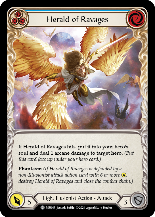 Herald of Ravages (Blue) [PSM017] (Monarch Prism Blitz Deck)