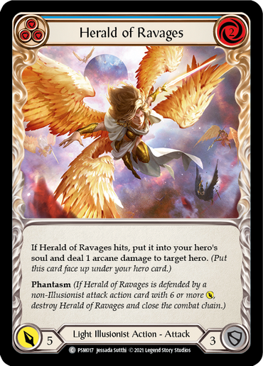 Herald of Ravages (Blue) [PSM017] (Monarch Prism Blitz Deck)