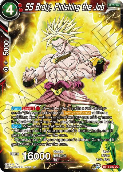 SS Broly, Finishing the Job (BT15-020) [Saiyan Showdown]