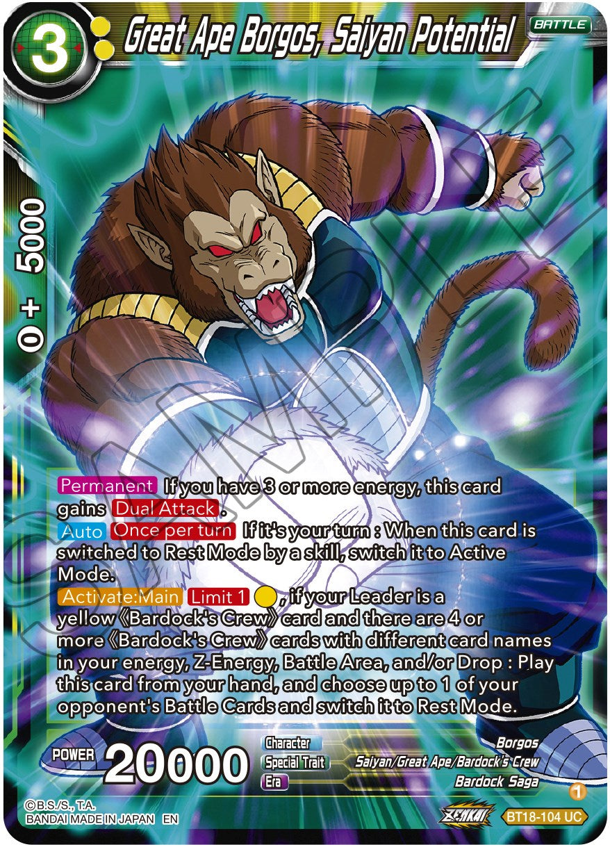 Great Ape Borgos, Saiyan Potential (BT18-104) [Dawn of the Z-Legends]