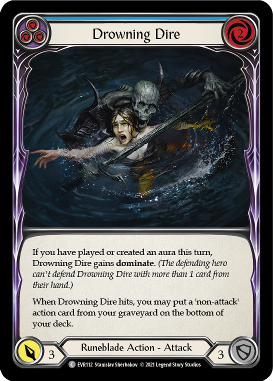 Drowning Dire (Blue) [EVR112] (Everfest)  1st Edition Rainbow Foil